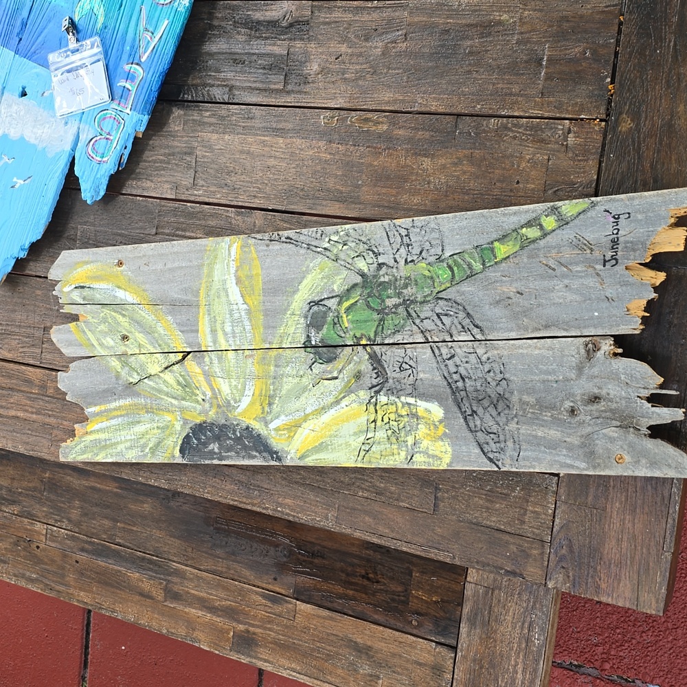 Reclaimed Wood Acrylic "Dragonfly" Painting